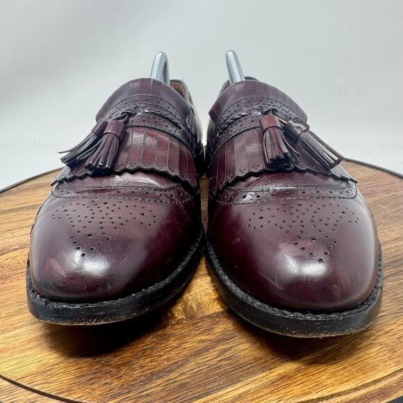 Allen Edmonds Bradenton Leather Tassel Loafers Burgundy Men\'s Size 11 B 99402